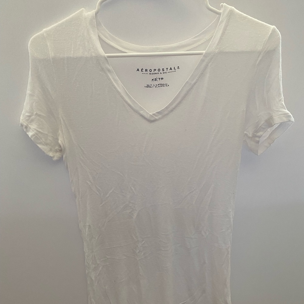 Aeropostale White V Neck